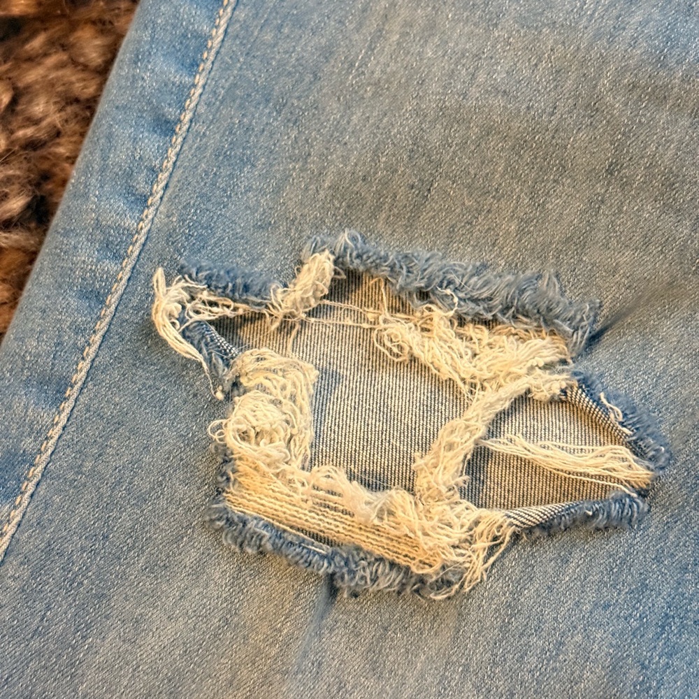 FITJEANS High Rise Blue Distressed Jeans - Picture 5 of 7